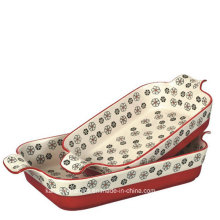 Estilo moderno cor vitrificada personalizada bakeware